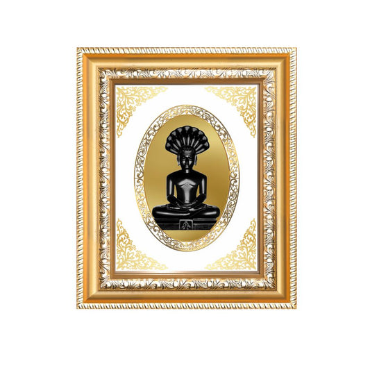 Lord Parshvanath Divine Jain Tirthankara Sacred Protection & Liberation Royal Tabletop Frame in 24K Gold Plated Foil