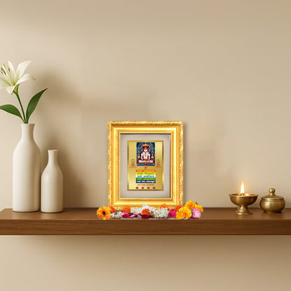 Diviniti 24K Gold Plated Adinath with Namokar Mantra Divine Table Top Frame for Home Mandir & Office Decor | Premium Jain Spiritual Gift