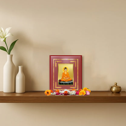 Diviniti 24K Gold Plated Lord Buddha Wall & Tabletop Photo Frame | Peace, Wisdom & Spiritual Harmony
