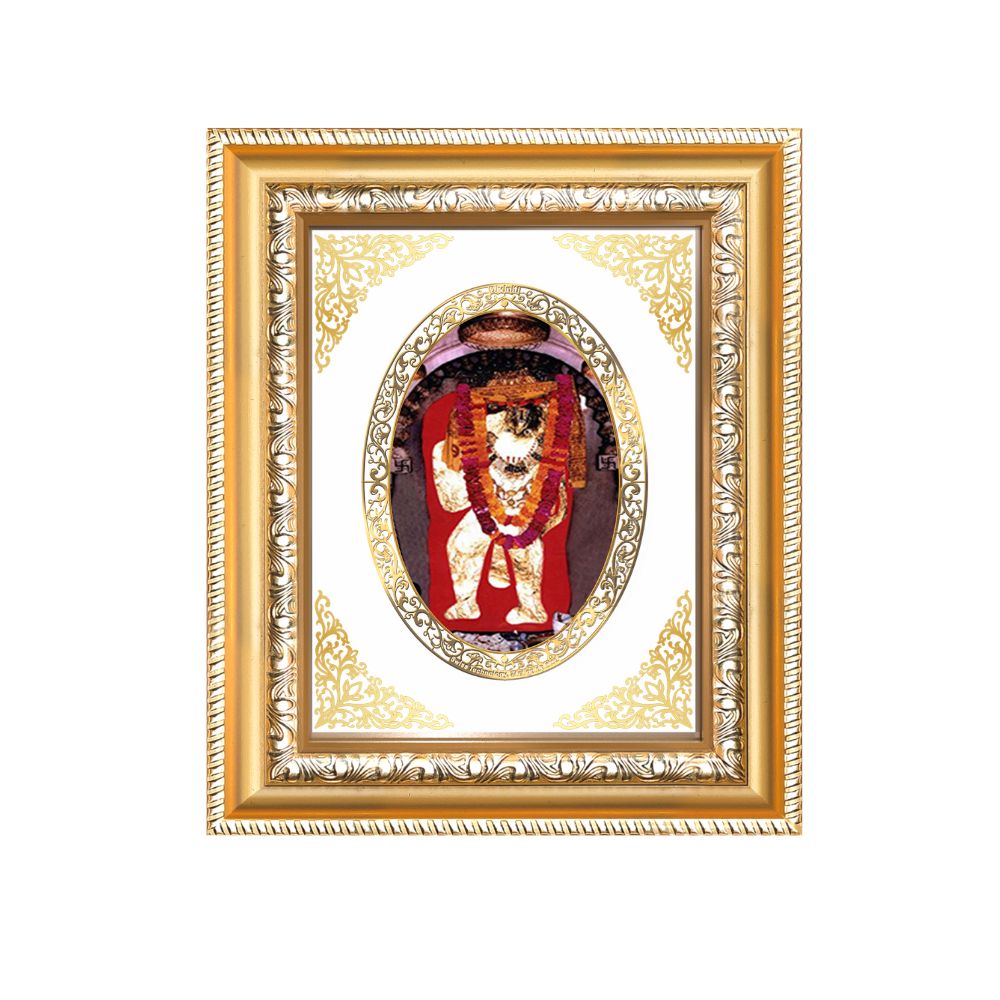 Mehandipur Balaji Divine Hanuman Sacred Protection & Negative Energy Removal Royal Tabletop Frame in 24K Gold Plated Foil