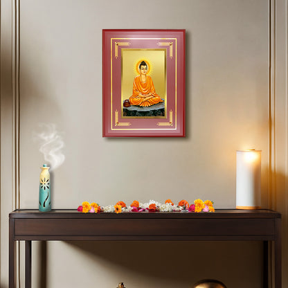 Diviniti 24K Gold Plated Buddha Blessing Tabletop Photo Frame | Peace, Mindfulness & Spiritual Harmony