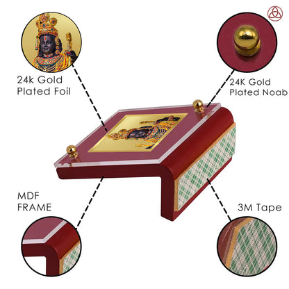 Ram Lalla with Arch | Divine Lord Ram Lalla Car Dashboard & Tabletop Photo Frame in 24K Gold Plated Foil