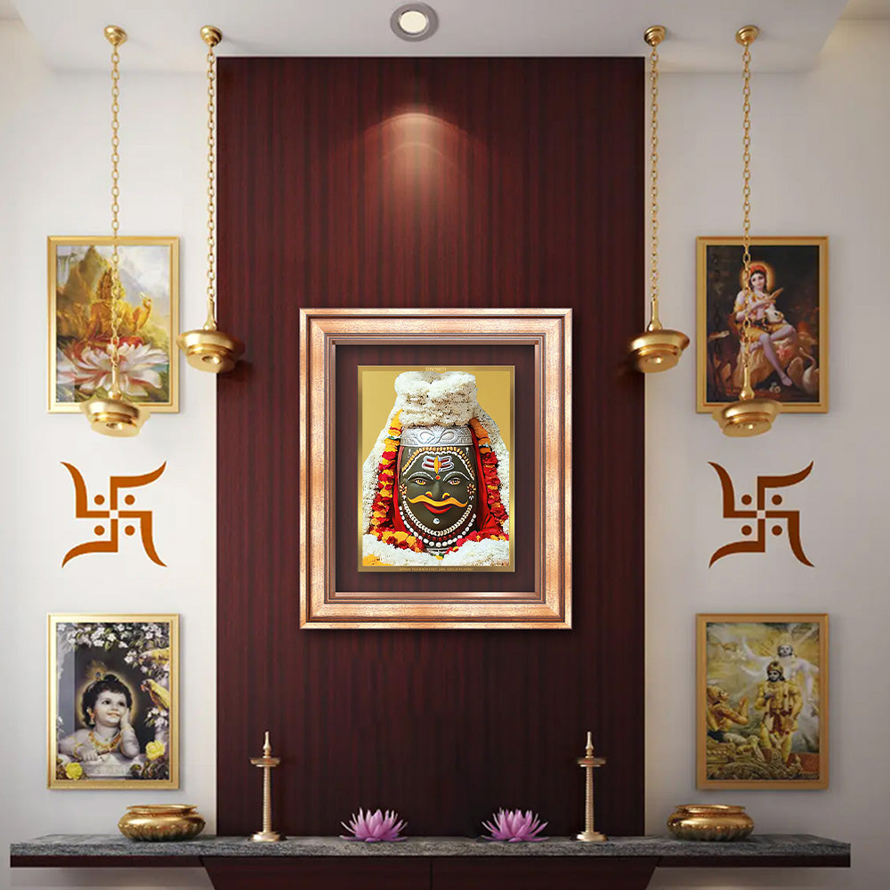 Diviniti 24K Gold Plated Mahakaleshwar (Classic) Divine Wall Frame for Home Mandir & Office Decor | Luxury Spiritual Gift
