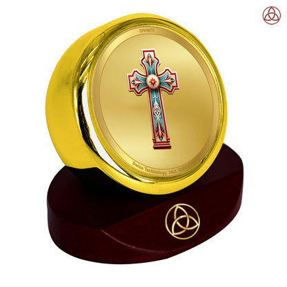 Holy Cross | Divine Christian Cross Car Dashboard & Tabletop Photo Frame in 24K Gold Plated Foil