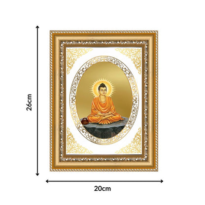 Lord Buddha | Divine Peace Wall & Tabletop Royal Photo Frame in 24K Gold Plated Foil