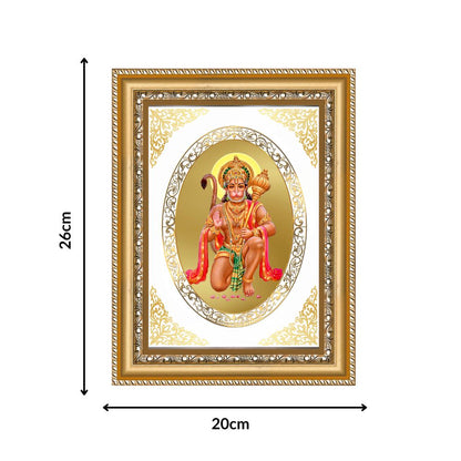 Lord Hanuman Blessing Form | Divine Wall & Tabletop Royal Photo Frame in 24K Gold Plated Foil