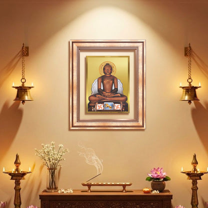 Diviniti 24K Gold Plated Mahavir (Classic) Divine Wall Frame for Home Mandir & Office Decor | Luxury Spiritual Gift