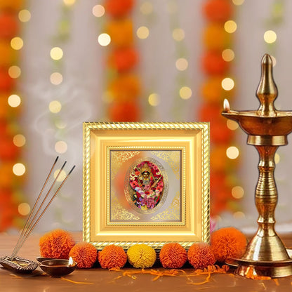 Katyayani Mata | Divine Goddess Royal Tabletop Photo Frame in 24K Gold Plated Foil