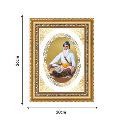 Baba Deep Singh Ji | Sikh Warrior Saint Wall & Tabletop Royal Photo Frame in 24K Gold Plated Foil