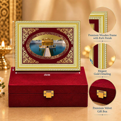 24K Gold-Plated Golden Temple BG Frame | Premium Gift Box | 26x20 CM