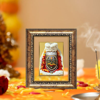 Diviniti 24K Gold Plated Mahakaleshwar Divine Table Top Frame for Home Mandir & Office Decor | Luxury Spiritual Gift