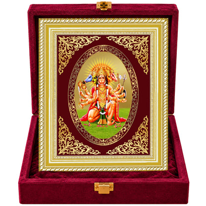 24K Gold-Plated Panchmukhi Hanuman Frame | Premium Gift Box | 26x20 CM
