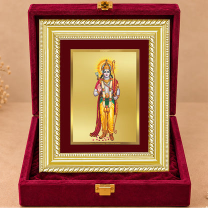 24K Gold-Plated Lord Ram Ji Frame | Premium Gift Box | 21.5x17.5 CM