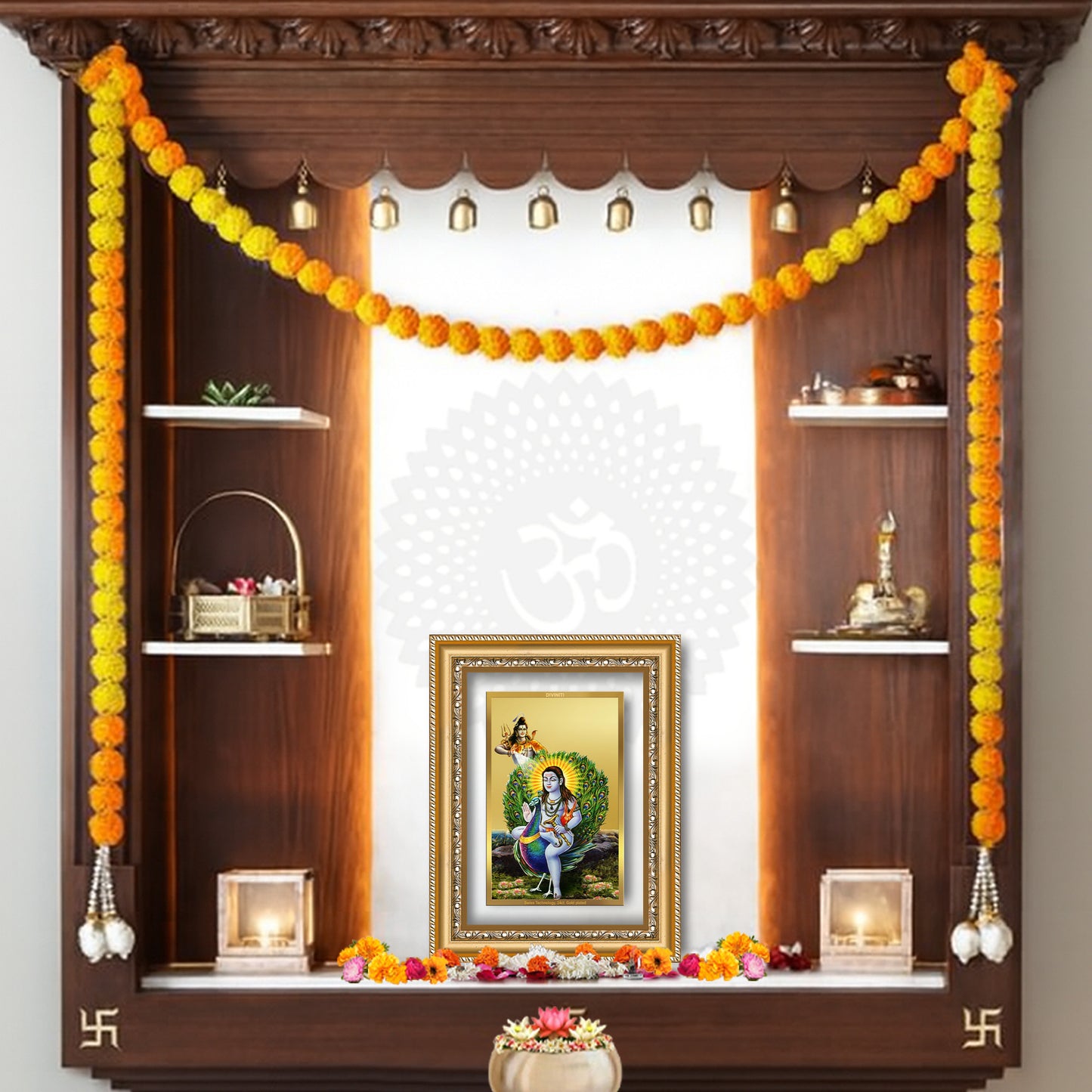 Diviniti 24K Gold Plated Baba Balak Nath Divine Wall Frame for Home Mandir & Office Decor | Luxury Spiritual Gift