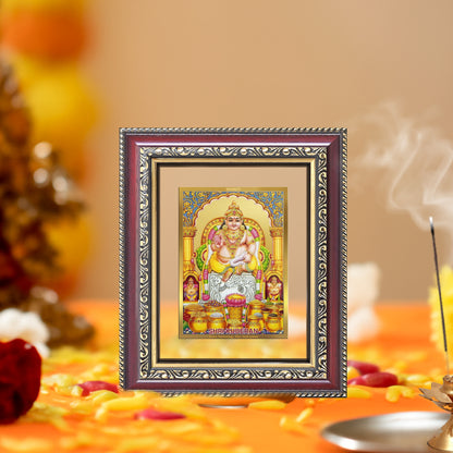 Diviniti 24K Gold Plated Kuber (Classic) Divine Table Top Frame for Home Mandir & Office Decor | Luxury Spiritual Gift