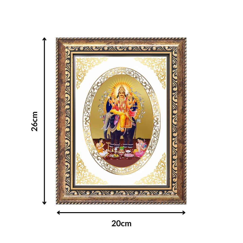 Lord Vishwakarma Divine Creator & Architect Sacred Success Royal Tabletop Frame in 24K Gold Plated Foil