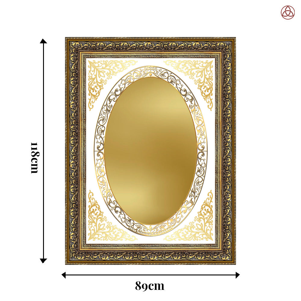 Diviniti Double Glass Frame Personalised Wall Mount Photo Frame in 24K Gold Plated Foil