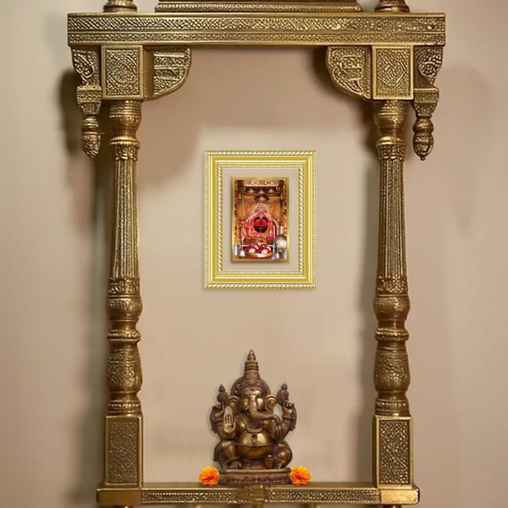 Diviniti 24K Gold Plated Salasar Balaji (Classic) Divine Wall and Table Top Frame for Home Mandir & Office Decor | Luxury Spiritual Gift