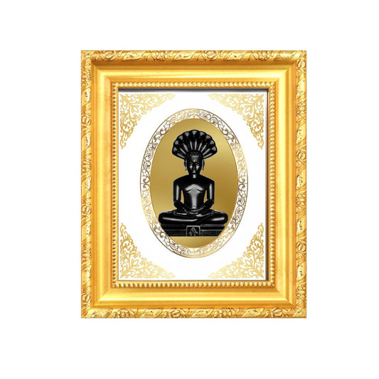 Lord Parshvanath Divine Jain Tirthankara Sacred Protection & Liberation Royal Tabletop Frame in 24K Gold Plated Foil