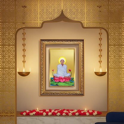 Diviniti 24K Gold Plated Ram Thakur (Classic) Divine Wall Frame for Home Mandir & Office Decor | Luxury Spiritual Gift