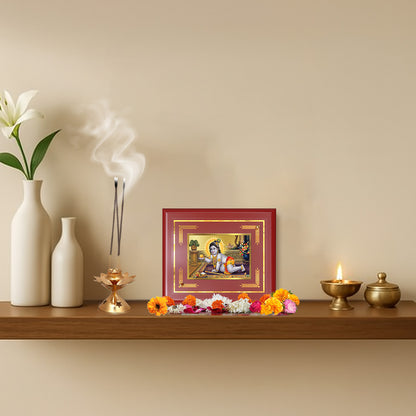 Diviniti 24K Gold Plated Laddu Gopal Blessing Tabletop Photo Frame | Love, Joy & Divine Grace