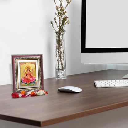 Diviniti 24K Gold Plated Lakshmi (Classic) Divine Wall and Table Top Frame for Home Mandir & Office Decor | Luxury Spiritual Gift