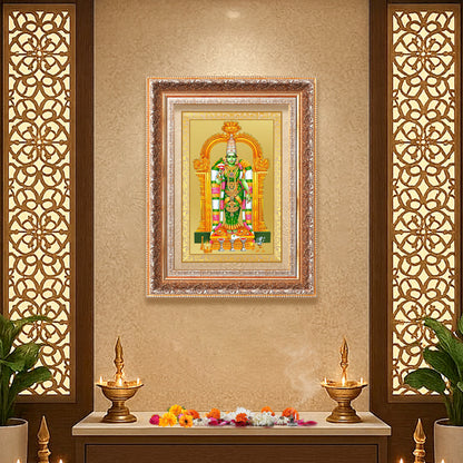 Goddess Meenakshi | Divine Warrior Goddess of Madurai Wall Photo Frame in 24K Gold Plated Foil