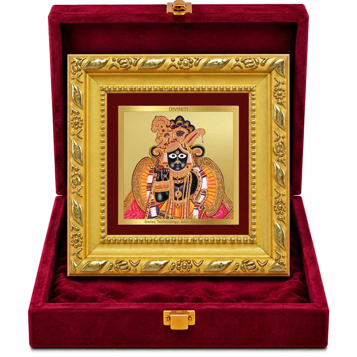24K Gold-Plated Banke Bihari Frame | Premium Gift Box | 10x10 CM