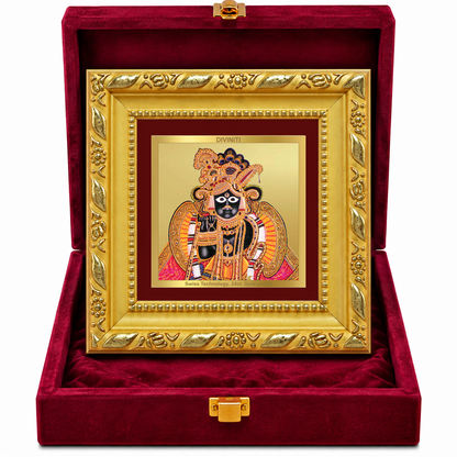 24K Gold-Plated Banke Bihari Frame | Premium Gift Box | 10x10 CM