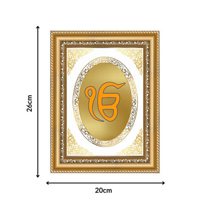 Ik Onkar | Sacred Sikh Symbol Wall & Tabletop Royal Photo Frame in 24K Gold Plated Foil