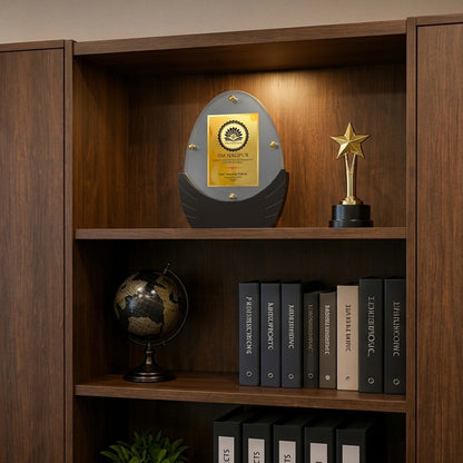 Diviniti Trophy with Matter Printed on 24K Gold Plated Foil | Premium Customizable Award | Luxury Corporate Gift & Recognition Plaque