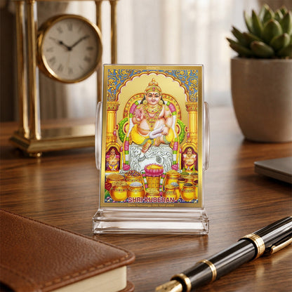 24K Gold-Plated Lord Kuber Acrylic Car Dashboard Frame | 11x7 CM
