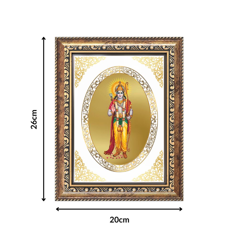 Lord Ram Ji Divine Maryada Purushottam Sacred Dharma & Strength Royal Tabletop Frame in 24K Gold Plated Foil