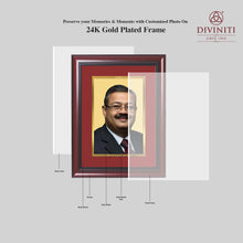 Load image into Gallery viewer, Diviniti Photo Frame With Customized Photo Printed on 24K Gold Plated Foil| Personalized Gift for Birthday, Marriage Anniversary &amp; Celebration With Loved Ones|DG Frame with Backboard Size 4