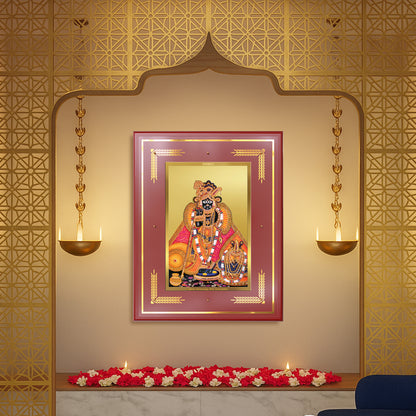 Banke Bihari | Kunjbihari Wall Mount Photo Frame in 24K Gold Plated Foil