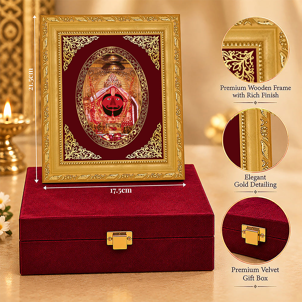 24K Gold-Plated Salasar Balaji Frame | Premium Gift Box | 21.5x17.5 CM