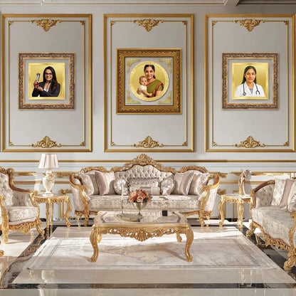 Portrait on Gold | Immortalise Your Opulent Charm Square Photo Frame in 24K Gold