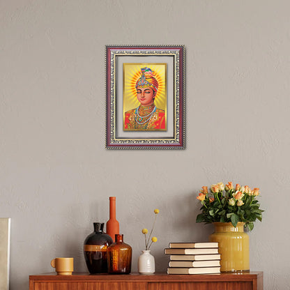 Diviniti 24K Gold Plated Guru Harkrishan Sahib Ji (Classic) Sacred Sikh Wall Frame for Home Decor & Office Ambiance | Premium Spiritual Gift