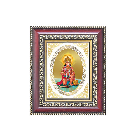 Lord Hanuman Divine Strength & Protection Sacred Royal Tabletop Frame in 24K Gold Plated Foil