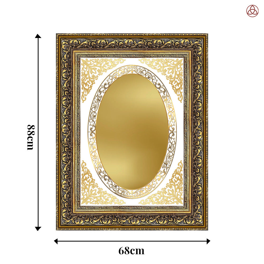 Diviniti Double Glass Frame Personalised Wall Mount Photo Frame in 24K Gold Plated Foil