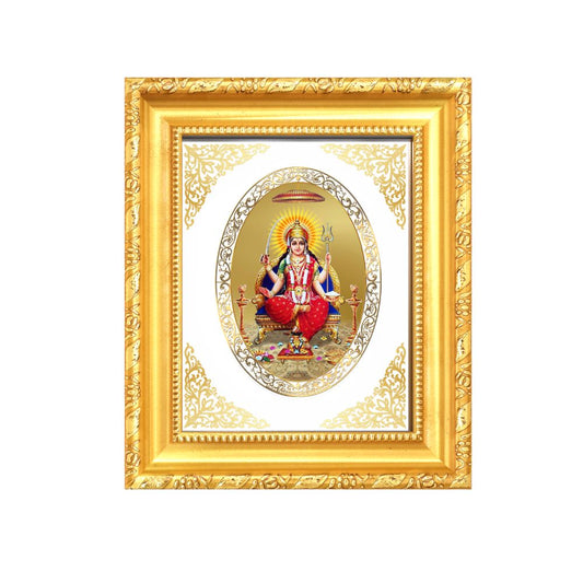 Santoshi Mata Divine Contentment & Blessings Sacred Royal Tabletop Frame in 24K Gold Plated Foil