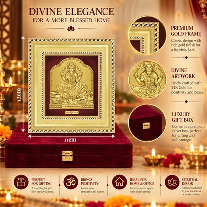 24K Gold-Plated Lakshmi Frame | Premium Gift Box | 11x12 CM