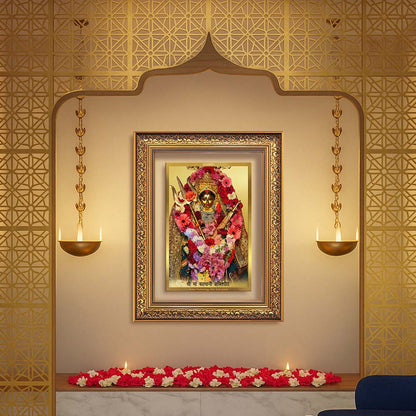 Diviniti 24K Gold Plated Katyayani Mata (Classic) Divine Wall Frame for Home Mandir & Office Decor | Luxury Spiritual Gift
