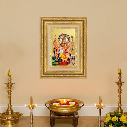 Diviniti 24K Gold Plated Narasimha (Classic) Divine Wall Frame for Home Mandir & Office Decor | Luxury Spiritual Gift