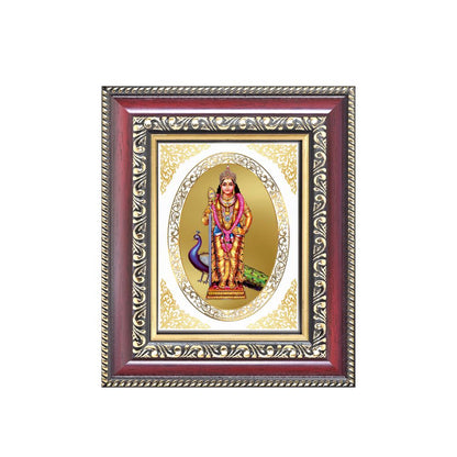 Lord Murugan (Kartikeya) Divine Subramanya Sacred Victory & Wisdom Royal Tabletop Frame in 24K Gold Plated Foil