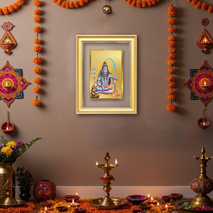 Diviniti 24K Gold Plated Shiva (Classic) Divine Wall Frame for Home Mandir & Office Decor | Luxury Spiritual Gift