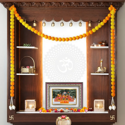 Diviniti 24K Gold Plated Mata Ka Darbar (Classic) Divine Wall Frame for Home Mandir & Office Decor | Luxury Spiritual Gift