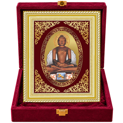 24K Gold-Plated Lord Mahavir Frame | Premium Gift Box | 26x20 CM