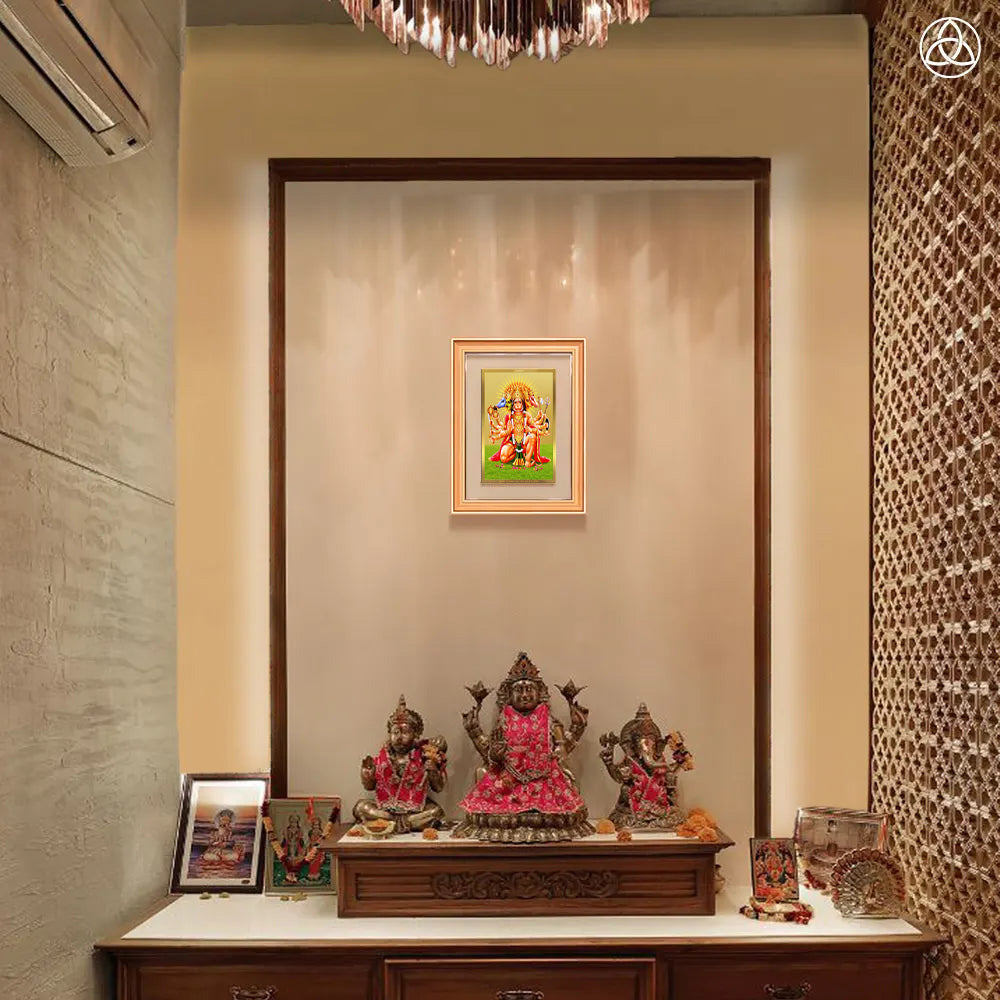 Panchmukhi Hanuman | Five-Faced Hanuman Wall Photo Frame in 24K Gold Plated Foil