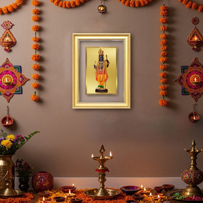 Diviniti 24K Gold Plated Ram Lalla With Arch (Classic) Divine Wall Frame for Home Mandir & Office Decor | Luxury Spiritual Gift